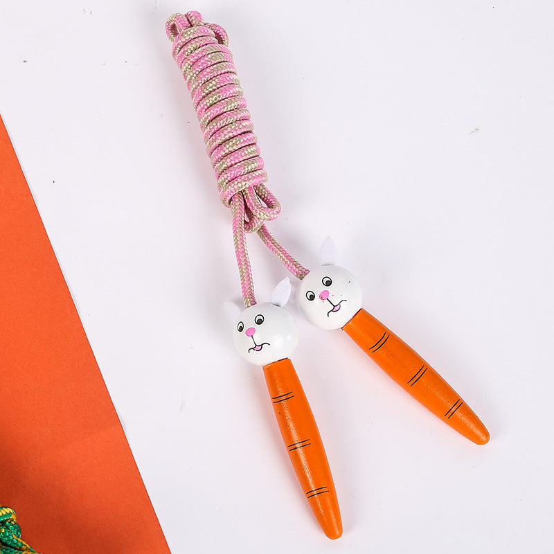 Cartoon Wooden Handle  Jumping Rope