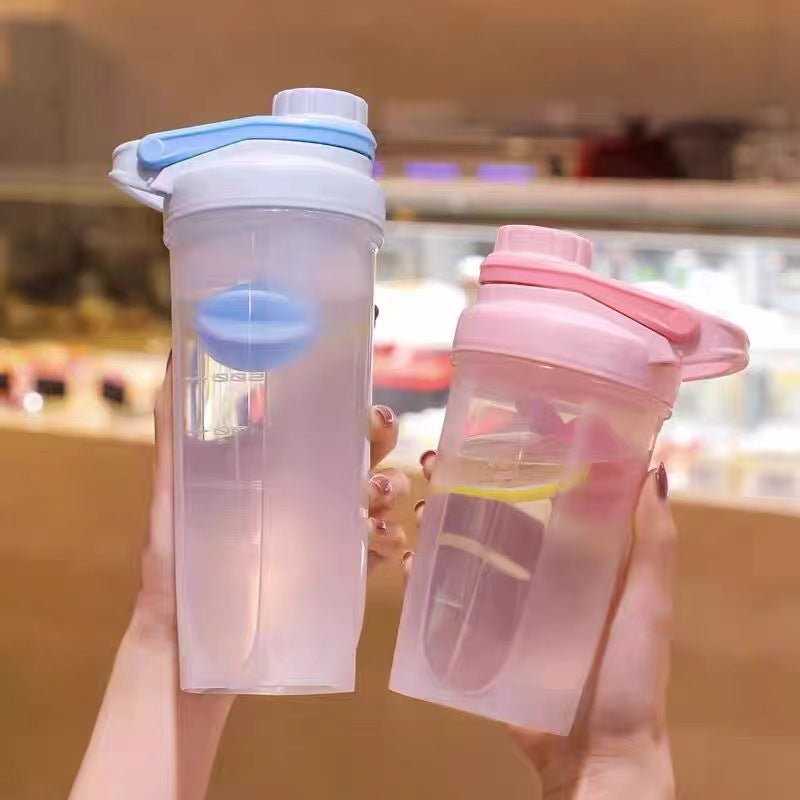 Blender Shaker Bottle With Scale Protein Shakes Gym Fitness Mixing Water Bottle