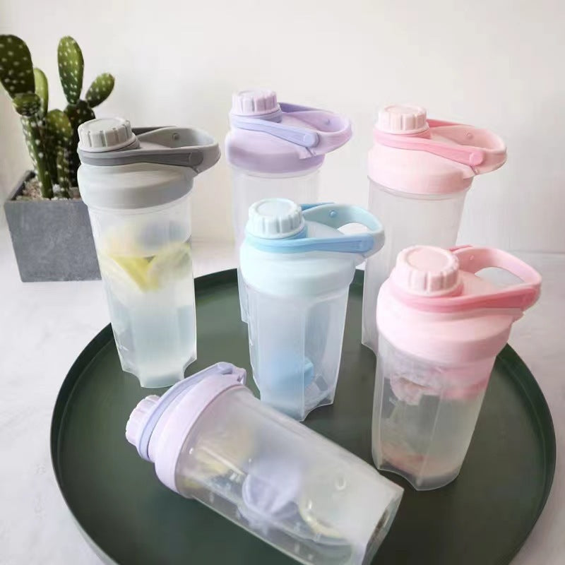 Blender Shaker Bottle With Scale Protein Shakes Gym Fitness Mixing Water Bottle