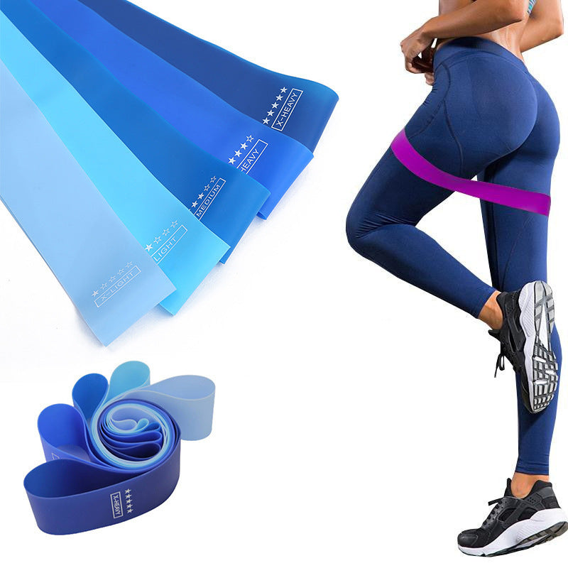 TPE Gradient Blue Yoga Squat Hip Resistance Band