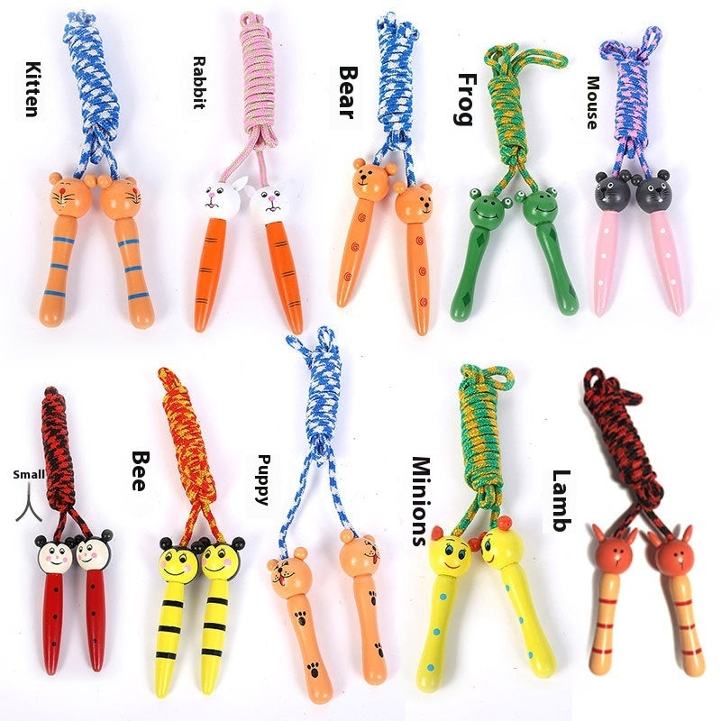 Cartoon Wooden Handle  Jumping Rope