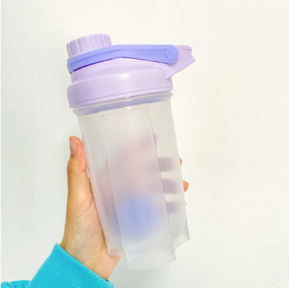 Blender Shaker Bottle With Scale Protein Shakes Gym Fitness Mixing Water Bottle