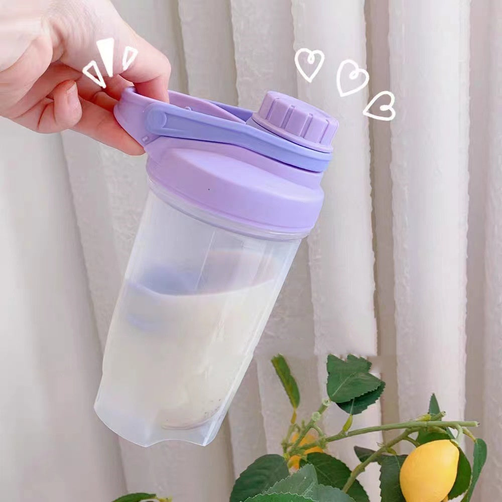 Blender Shaker Bottle With Scale Protein Shakes Gym Fitness Mixing Water Bottle