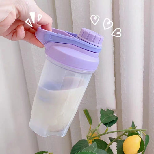Blender Shaker Bottle With Scale Protein Shakes Gym Fitness Mixing Water Bottle